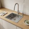 Pure.Sink Elite Steel Shine built-in soap dispenser stainless steel top-fillable PS9010-02